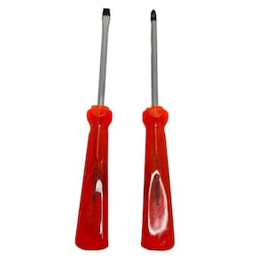 Jogo De Chave De Fenda + Phillips 2 Peças Cabo Vermelho