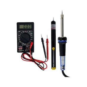 Kit Multímetro Digital Tensão Corrente Md-300 Ferro Solda 40w Temperatura 420ºC Fs-40-110 Sugador Solda Ss-20