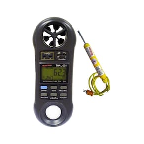 Termo Higrômetro Digital Umidade Anemômetro Luminosidade Luxímetro Velocidade Thal-300 Portátil Instrutherm Certificado