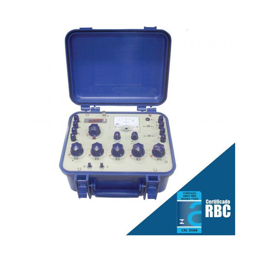 Ponte Kelvin Grande Alcance Resistência Escala 0,01 A 1.11110 Ohm Fonte Energia Interna Instrutherm Com Certificado