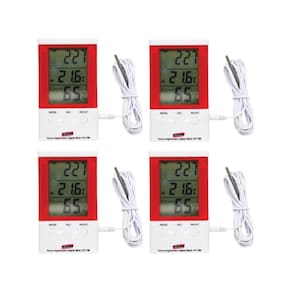 Kit 4 Termo Higrômetro Digital Mesa Parede Relógio Imã Sensor Interno Externo Ht-750 Portátil Instrutherm