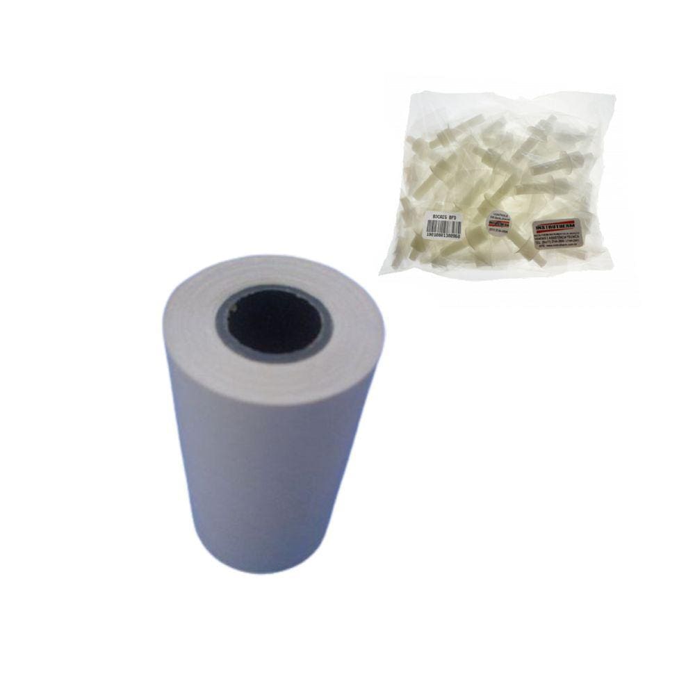 Kit 10 Rolo Papel Impressão 19x7x4 Impressora Bfd-60 Pr-100/200/300/400/500 Instrutherm 100 Bocais Bafômetro Etilômetro