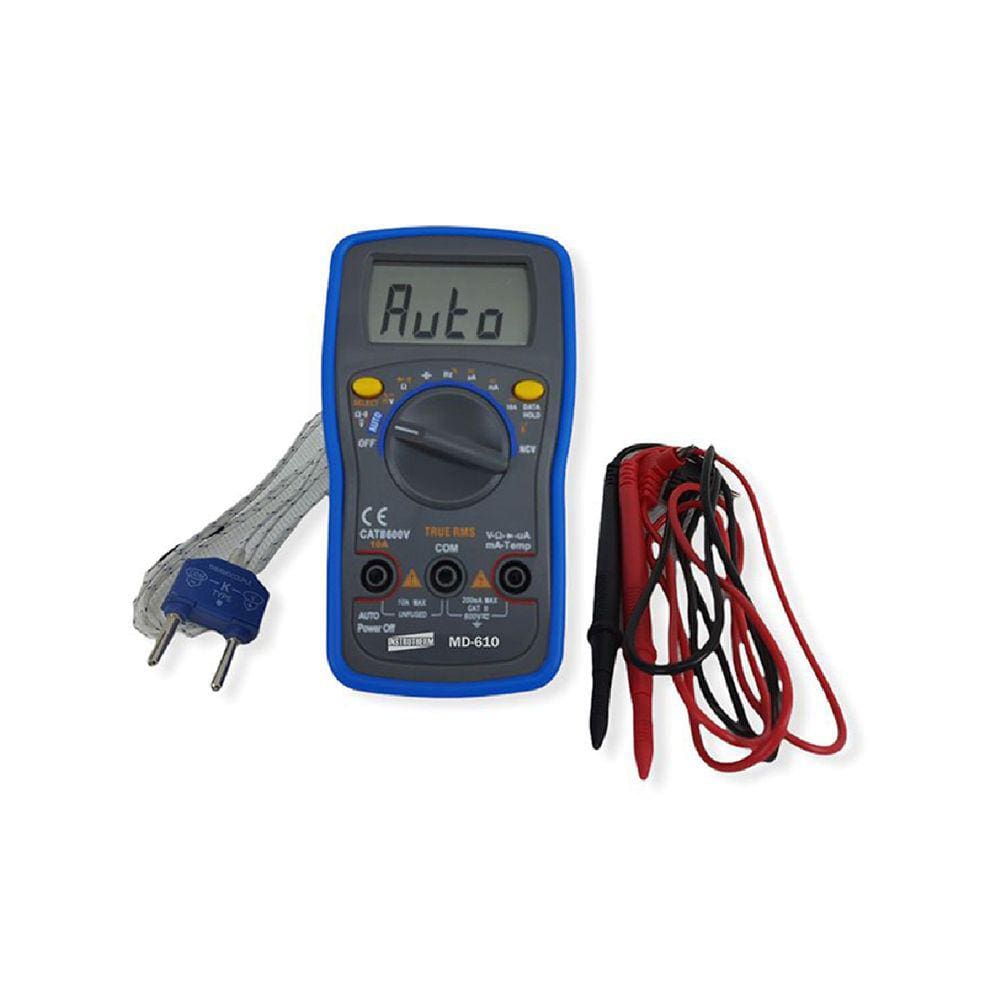 Kit 2 Multímetro Digital Tensão Resistência Corrente Continuidade Rede Logica True Rms Md-610 Portátil Instrutherm