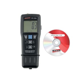 Medidor Vibração Digital Tacômetro Ótico Contato Pp Hold Datalogger Mv-690 Portátil Software Windows Certificado