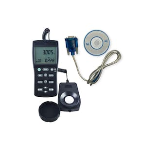 Kit Luxímetro Digital Escala 0 A 999.900 Lux Datalogger Ldr-225 Portátil Estojo Cabo Extensor Software Crs-80 Windows