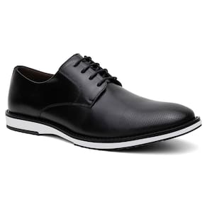 Sapato Masculino Derby Couro Cadarço Bico Redondo Clássico