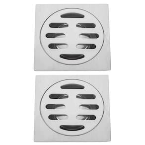 Ralo 10x10 Aço Inox Banheiro Kit 2 Unidades Lavabo Varanda Anti Odor Anti Inseto Resistente Seguro Higienico