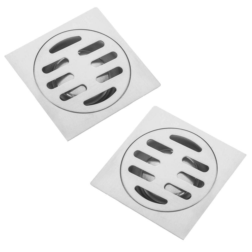 Ralo Aço Inox 10x10 Banheiro Lavabo Kit 2 Unidades Anti Odor Anti Inseto Higienico Seguro Resistente