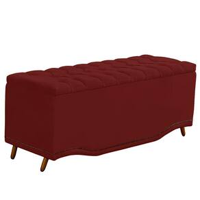 Recamier Calçadeira Baú Belize Casal King 195cm Veludo Marsala - Montanaris Decor
