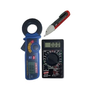 Kit Alicate Detector Fuga Digital Corrente Resistência Va-410 Multímetro Diodo Hfe Md-300 Detector Tensão Tv-600