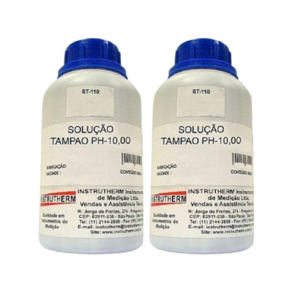 Kit 2 Solução Tampão St-110 Ph 10,00 Utilizada Calibração Medidor Ph 500Ml Instrutherm
