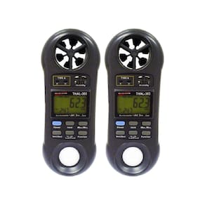 Kit 2 Termo Higrômetro Digital Umidade Anemômetro Luminosidade Luxímetro Velocidade Hold Thal-300 Portátil Instrutherm