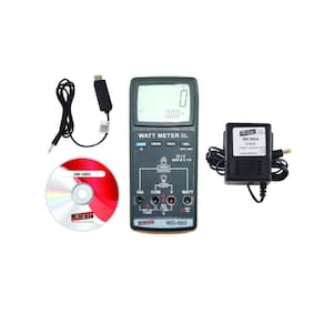 Kit Wattímetro Digital Corrente Tensão Potência Ativa Grandezas Elétricas Wd-960 Portátil Cabo Adaptador Software Pc