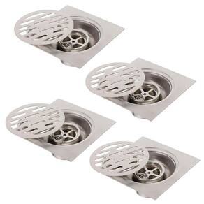 Ralo Inox 10x10 Banheiro Lavabo Kit 4 unidades Anti Inseto Anti Odor Resistente Seguro Higienico