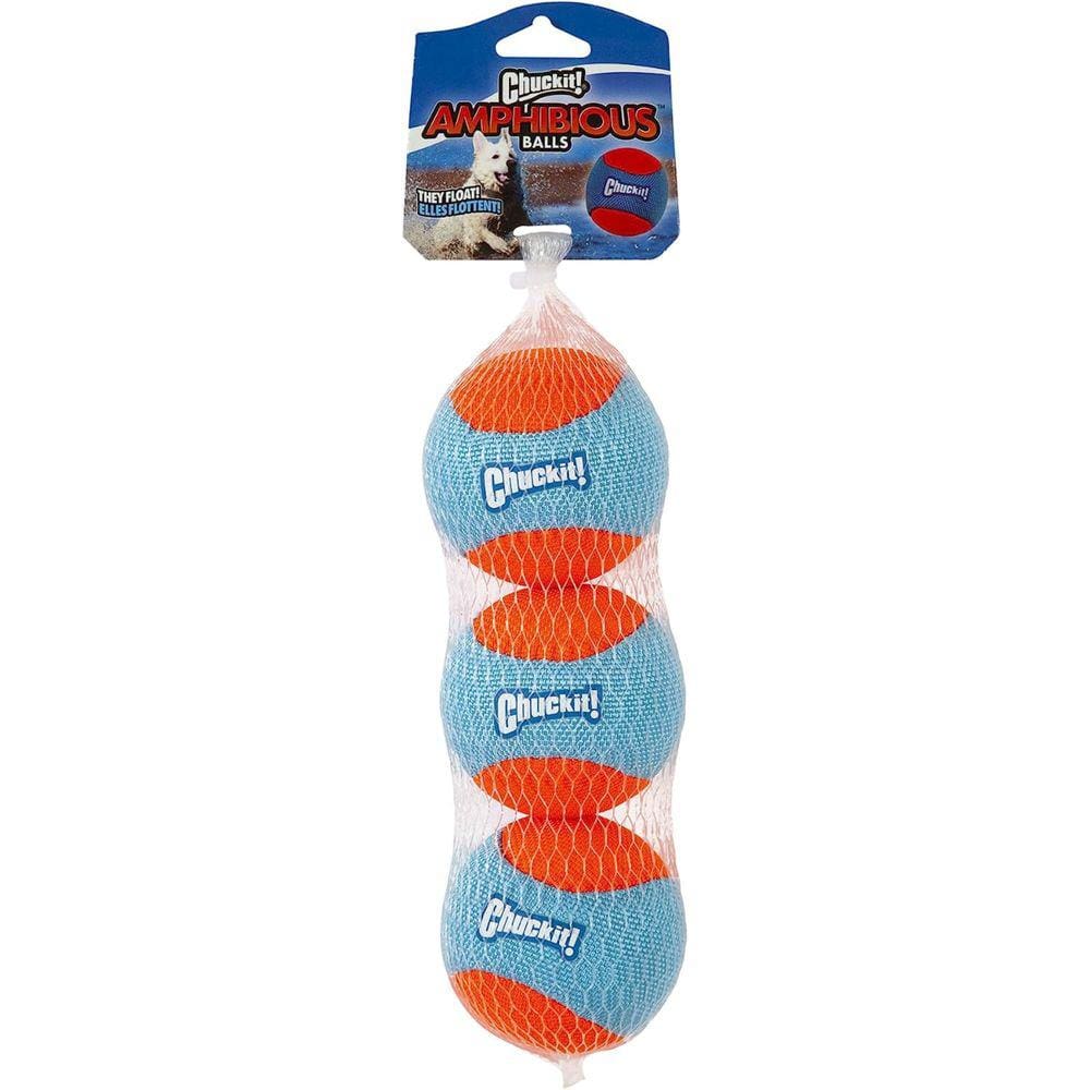 Brinquedo Flutuante Chuckit Amphibious Balls Pack 3 Bolas Para Caes e Gatos