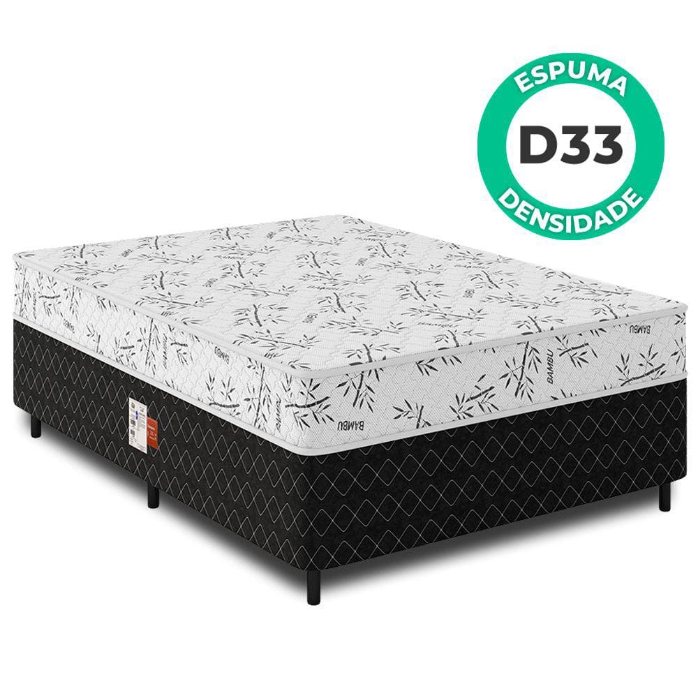 Cama Box Viúva Molas Ensacadas Espuma D33 Ultra Confort 128x188x50cm Vstore