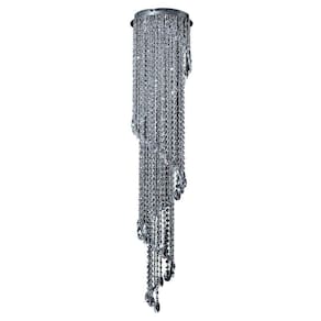 Pendente Lustre Hemera Espiral Cristal Para Led 27 X 123 Cm