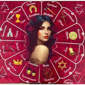 Toalha Sublimada Cigana Tarot Baralho 70X70Cm- Selecione Cor