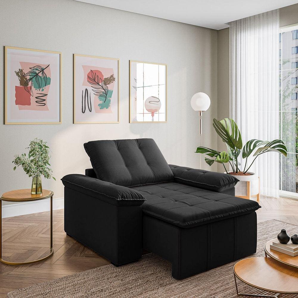 Poltrona Retrátil Palmeira Cabecasa Madeiramadeira Preto