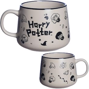 Caneca Harry Potter Cerâmica Fosca Com Estampa Baixo Relevo 500ML Oficial Warner Bros