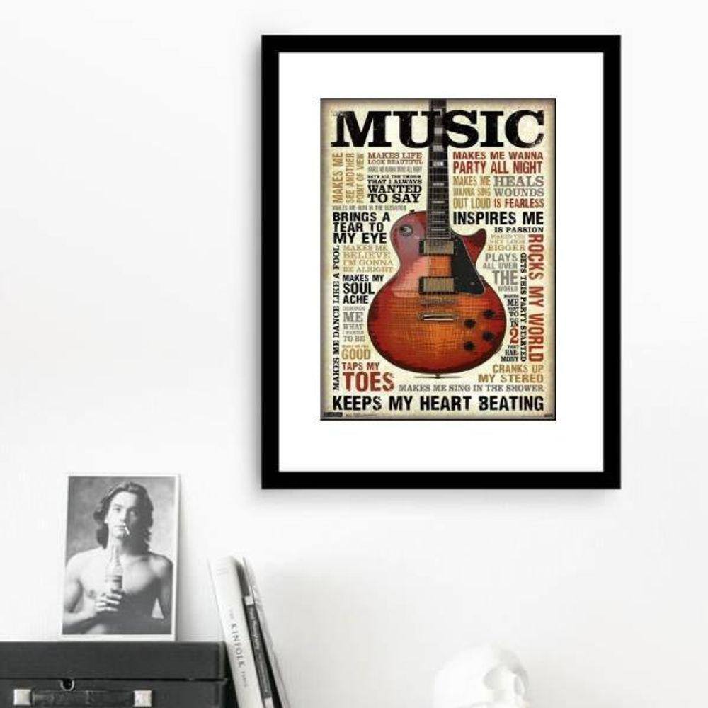Quadro Music Guitarra - 60X48Cm