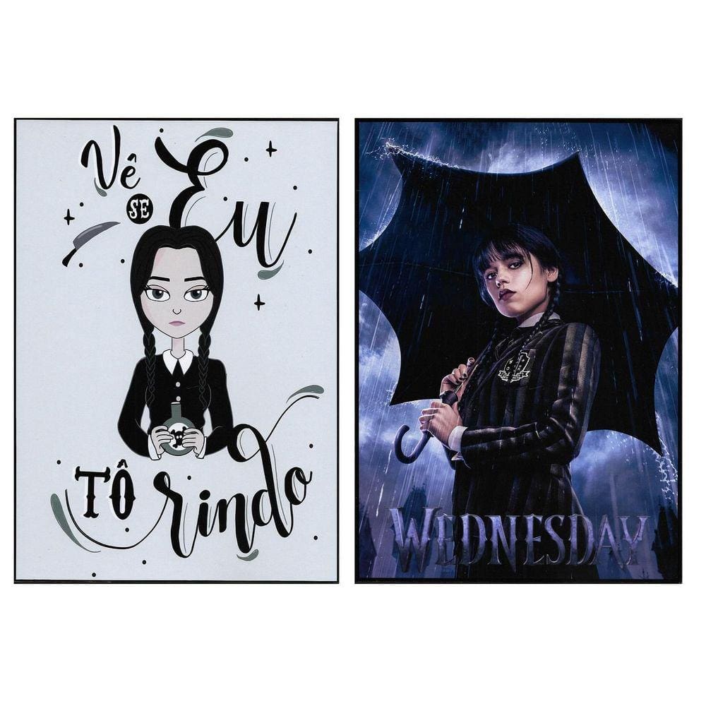 Quadros Para Decoração Wandinha Família Addams 2Un