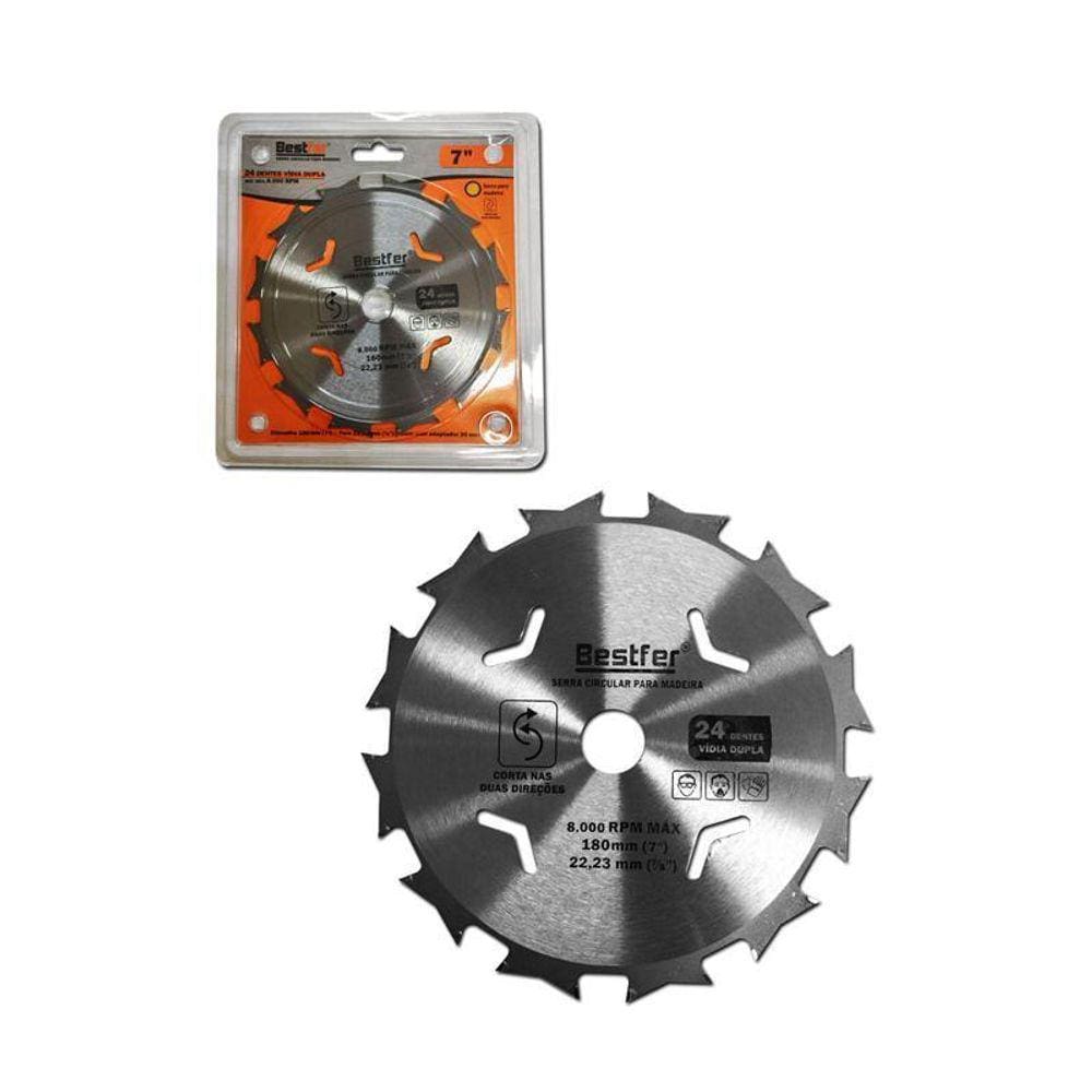 Serra Madeira Vídea 180Mm 24 Dentes Dupla