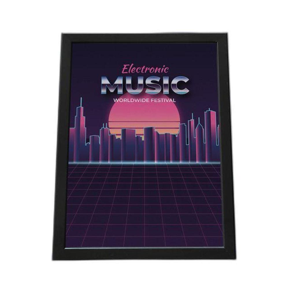 Quadro Com Moldura Electronic Music