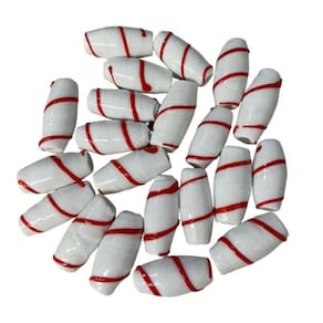 Kit 7 Firmas Azeitona 35X15Mm Branca Vermelho Murano Guias