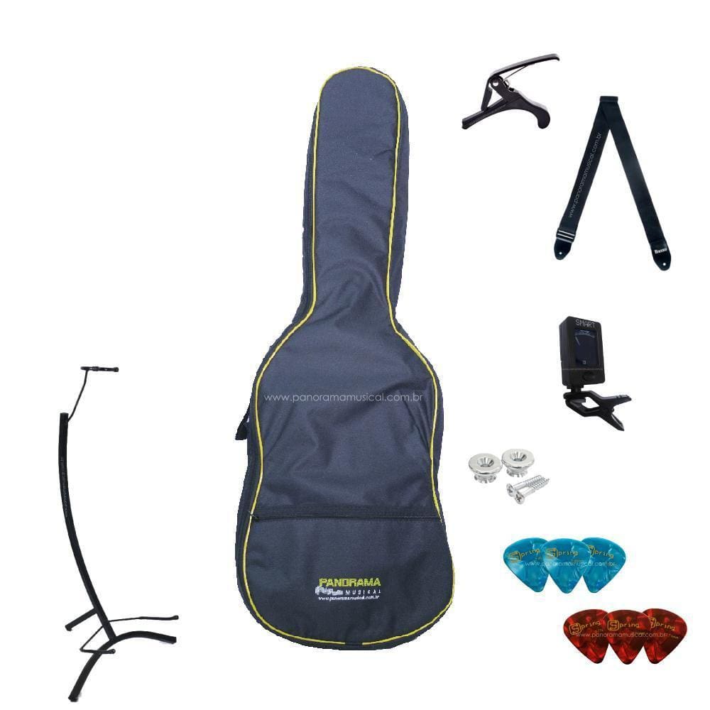 Kit Acessórios Para Violão 3/4 Acústico Luxo Kit C/7 Itens