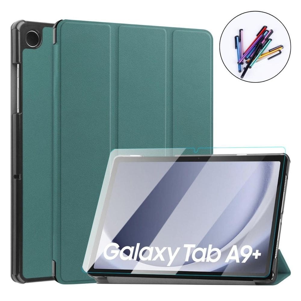 Case Couro + Caneta + Vidro Para Para Tab Samsung A9+ X216