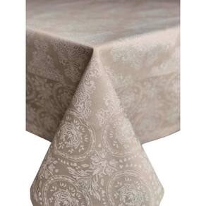 Toalha De Mesa Quadrada Provence Bege Em Jaquarde 100% Algod