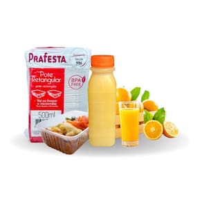 Conjunto Pote Retangular 500ml + Garrafinha 300ml | Em banet