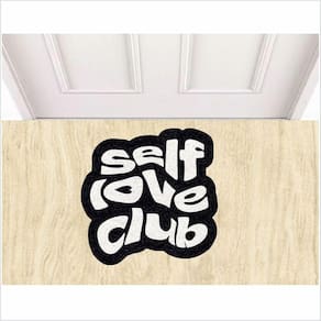 Tapete Capacho Self Love Club Amor Próprio 60X60 no Formato.