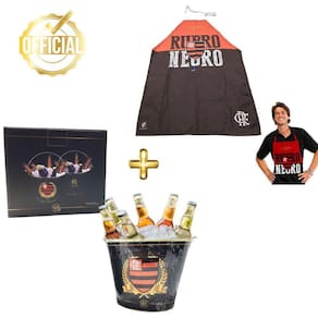 Kit 1Und Balde Alumínio Preto Grande Gelo Chopp Flamengo