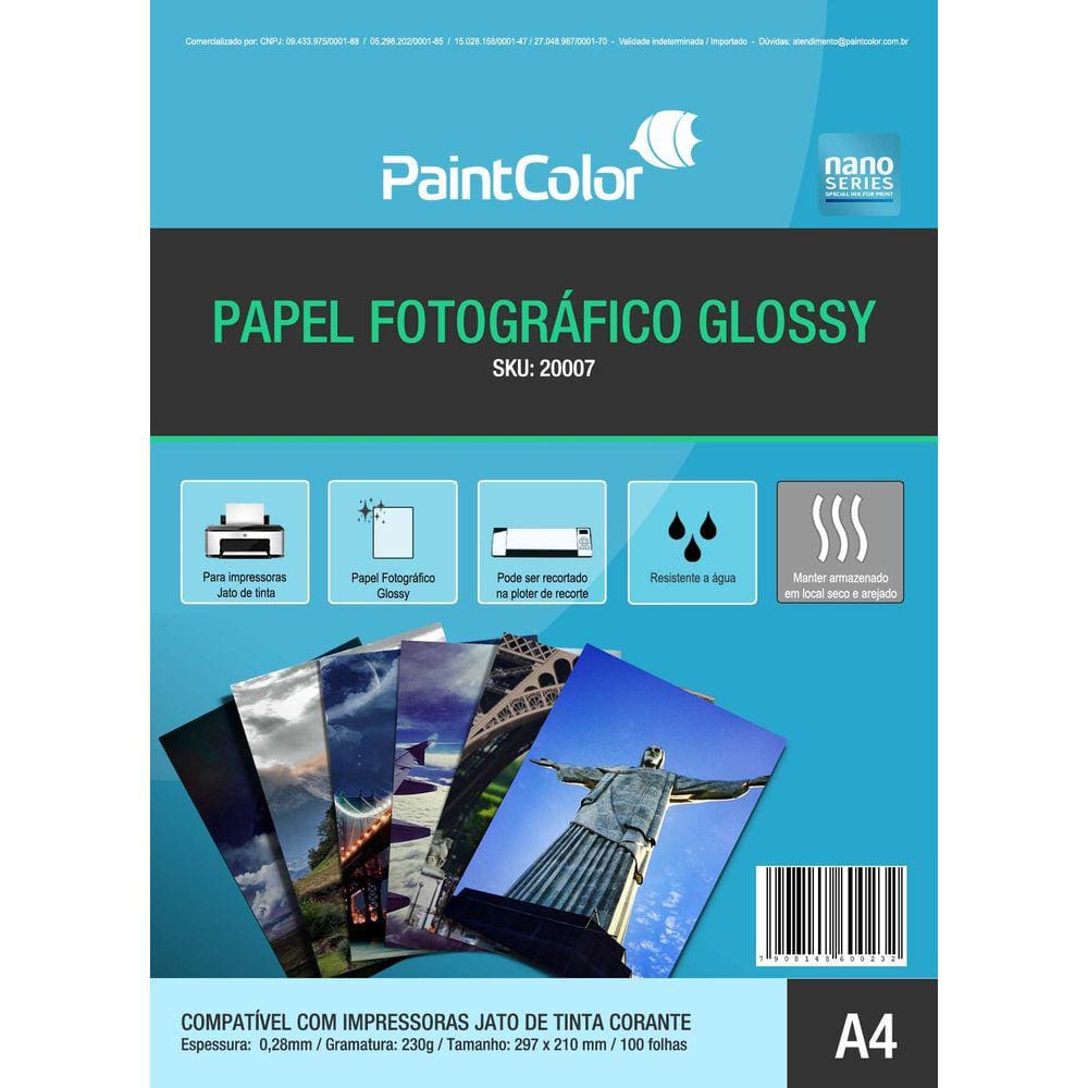 Papel Fotográfico Glossy A4 230g 100 Folhas