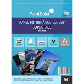 Papel Fotográfico Glossy Dupla Face A4 180g 100 Folhas