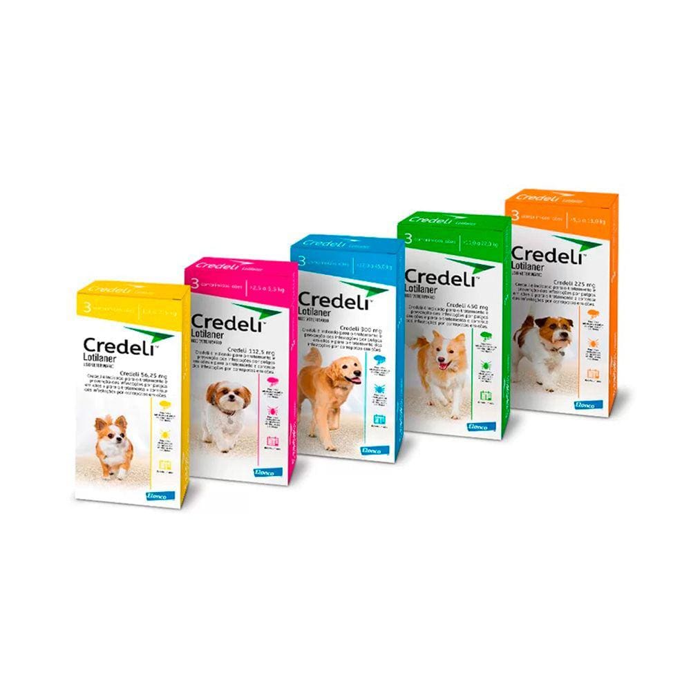 Credeli Antipulgas e Carrapatos Cães 1,3 a 2,5kg 3 Comprimidos