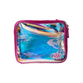 Bolsa Transparente Holográfica Com Alça Rosa Yes