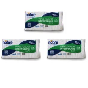 3000 Folha Papel Interfolha 100% Celulose Branco 20X20 Nobre