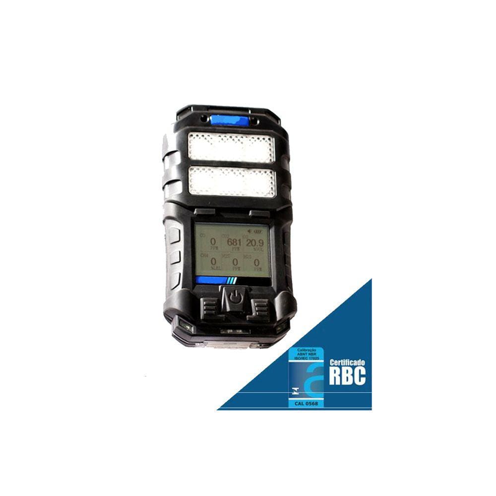 Detector 6 Gases Detecção Oxigênio Monóxido Carbono Sulfeto Hidrogênio Dióxido Amônia Dg-550 Portátil Certificado Rbc