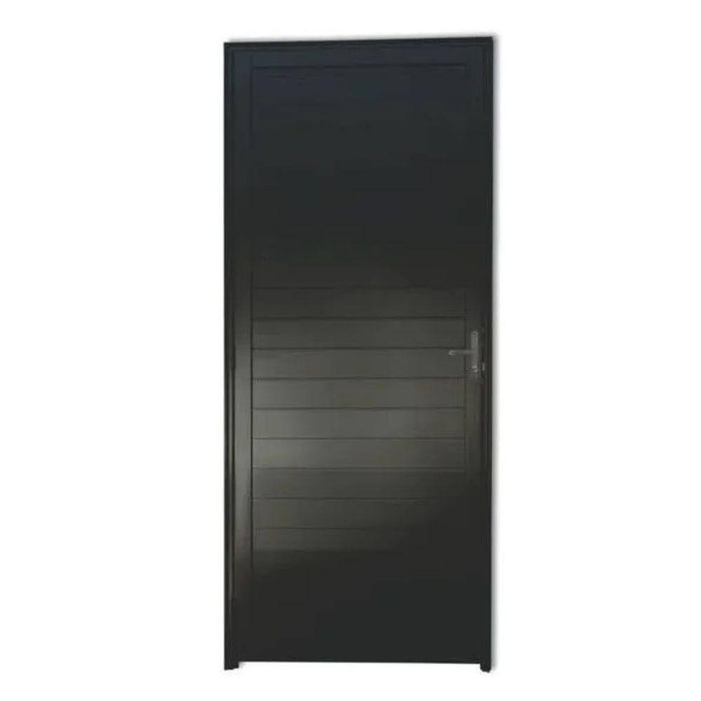 Porta Lambril s/Puxador 210x80 L/Dir. - Alumínio Preto - Linha 25