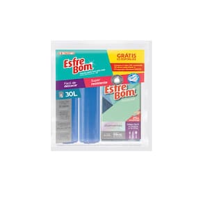 Saco P/ Lixo Cbo Promocional 30L + Esponja Azul Esfrebom Bt320