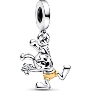 Berloque Pingente Charms Mickey Mouse Clássico Prata 925