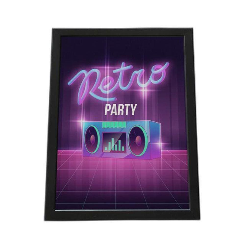 Quadro Com Moldura Retro Party Som