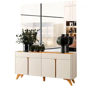 Buffet Aros 4 Portas Pés Madeira Maciça Mavaular
