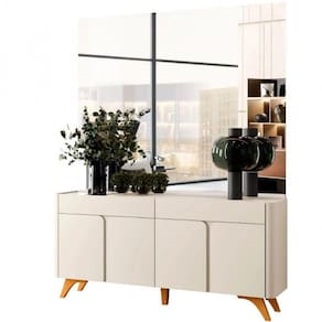 Buffet Aros 4 Portas Pés Madeira Maciça Mavaular