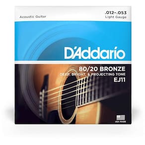 Encordoamento Para Violão D Addario Ej11 Aço Ligh 80-20 Bronze .012