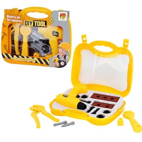 Brinquedo Menino Maleta de Ferramentas Diy Tool Amarelo