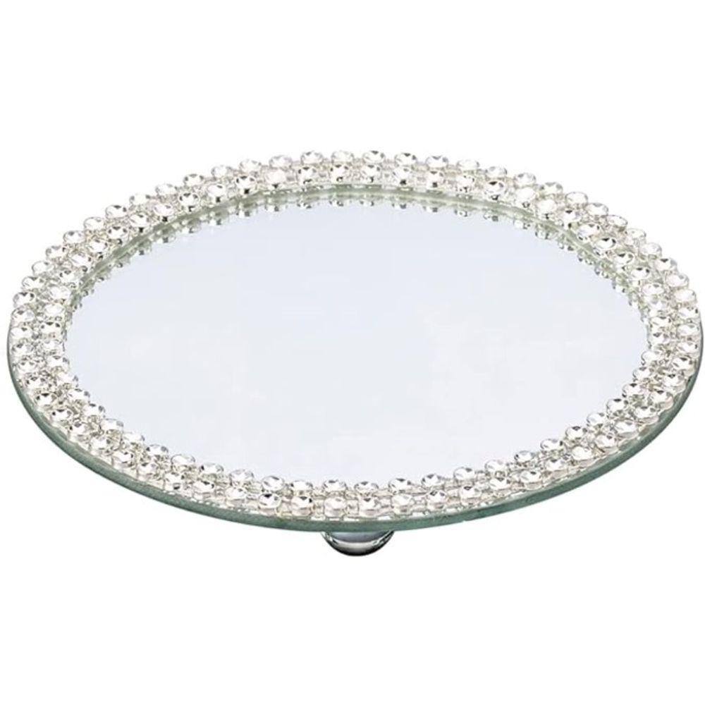 Suporte de Vidro Espelhado com Decoração Acrílico Hills 30cm